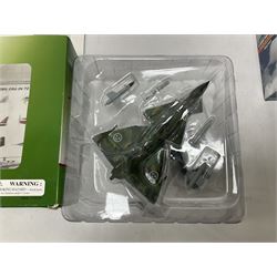 Four 1:72 scale model airplanes comprising two Aviation 72 models AV7242001 Sweden Air Force Saab AJ37 Viggen SAF 57-7 and AV7252001 Fairey Gannet; and two HobbyMaster models HA01001 and HA2101; all in original boxes