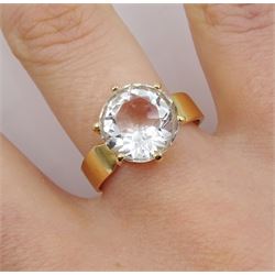 Swedish 18ct gold single stone rock crystal ring by Bengt Hallberg, stamped 18K 