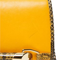 Jimmy Choo - ‘Shadow’ Mini Bag, introduced circa 2016, in mustard yellow leather with python trim and gold-tone chain shoulder or crossbody strap and hardware, unused with original dust bag
