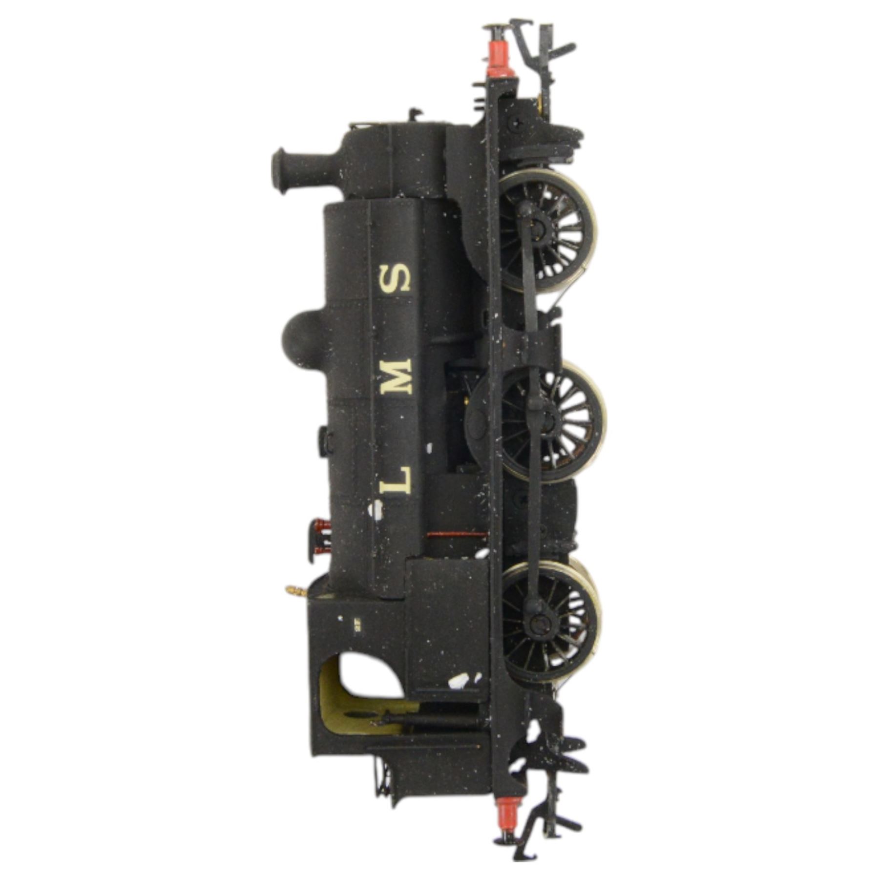 OO Works 00 gauge Aspinall/Barton Wright Ex L&YR 0-6-0 Saddle Tank in LMS black livery, boxed