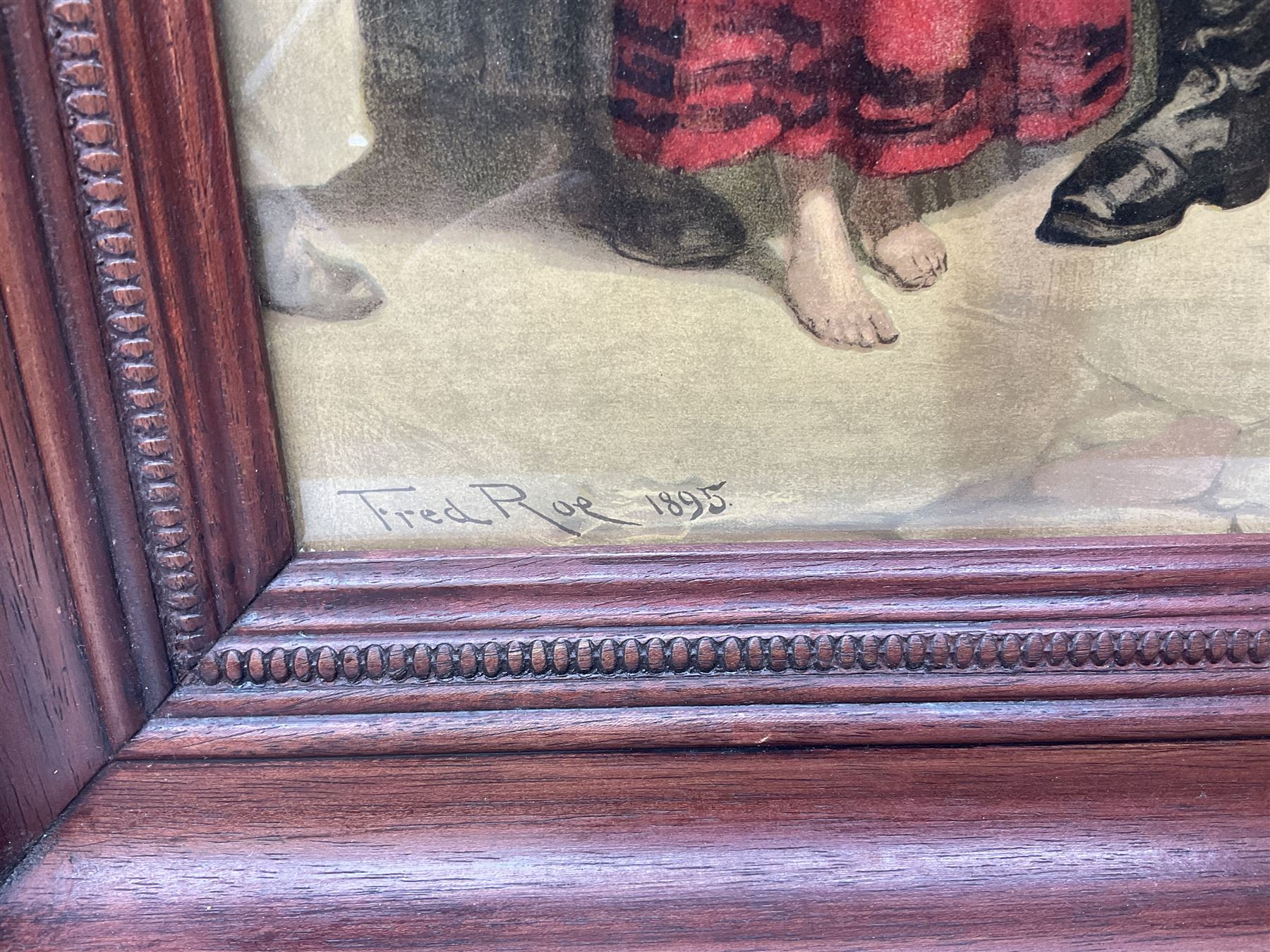 After Fred Roe, pair of colour prints of Lord Nelson, one titled 'Good-bye My lads', the other depicting Nelson walking through the streets of Portsmouth, 52 x 81cm, modern mahogany frames (2)