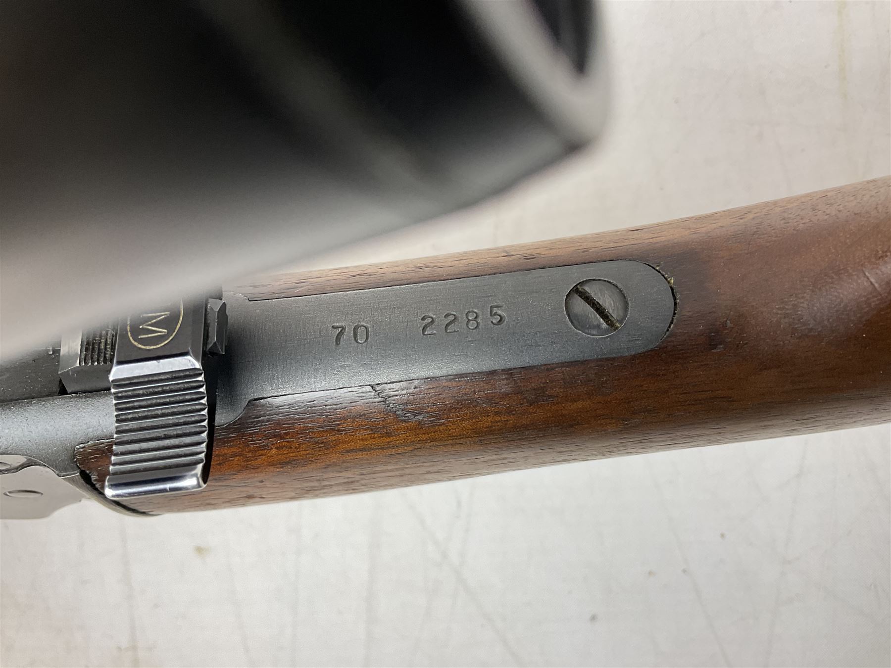 Marlin Model 39A Mountie .22 rim-fire rifle with 51.5cm barrel and under lever action with Bisley 3-9 x 40 variable scope L93cm overall SECTION 1 FIRE-ARMS CERTIFICATE REQUIRED