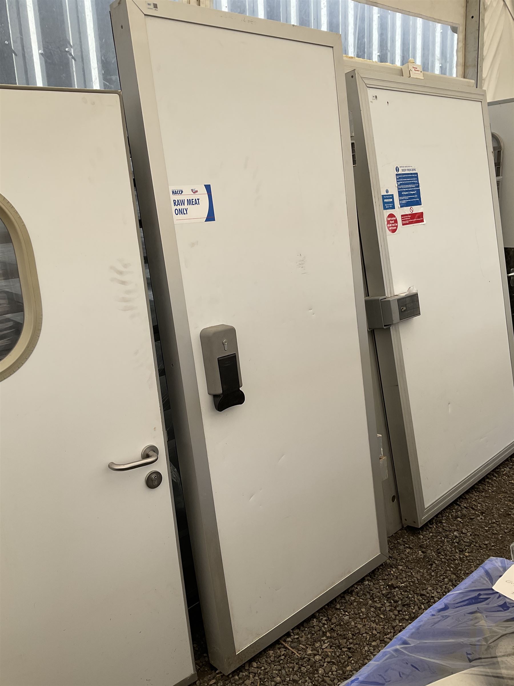 Walk in fridge/freezer insulated door, lockable with hinges and key - THIS LOT IS TO BE COLLECTED BY APPOINTMENT FROM DUGGLEBY STORAGE, GREAT HILL, EASTFIELD, SCARBOROUGH, YO11 3TX