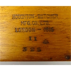  Houghton-Butcher Rolling Ruler, in box stamped broad Arrow London 1916 325, another stamped broad Arrow BHL 87 6675 99 522 6966 and a hardwood and brass parallel rule L48.5cm max (3)  