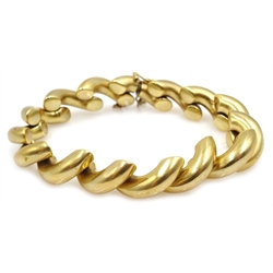  Gold half hoop bracelet stamped 14kt, 24.4gm  