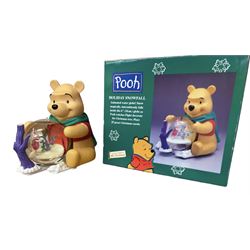 Winnie the Pooh Holiday Snowfall animated water globe, in box