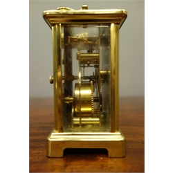  Bayard eight day carriage clock, 7-jewel movement with platform escapement, H12.5cm  