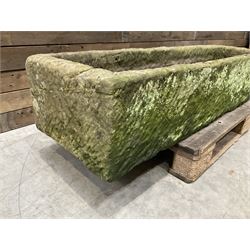 Large 19th century rectanglar stone trough 