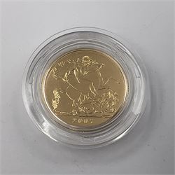 Queen Elizabeth II 2007 gold full sovereign coin