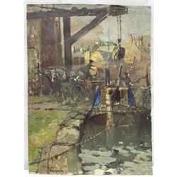 William Roger Benner (British 1884-1964): River Landscapes, two-sided oil on unstretched canvas signed 35cm x 47cm (unframed)