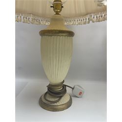 Aynsley Orchard Gold table lamp, together with three figural lamps and two others, some with shades, H56cm