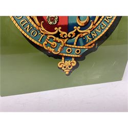 London & South Western Railway Company reproduction sign, upon a green ground, H51cm, W36cm