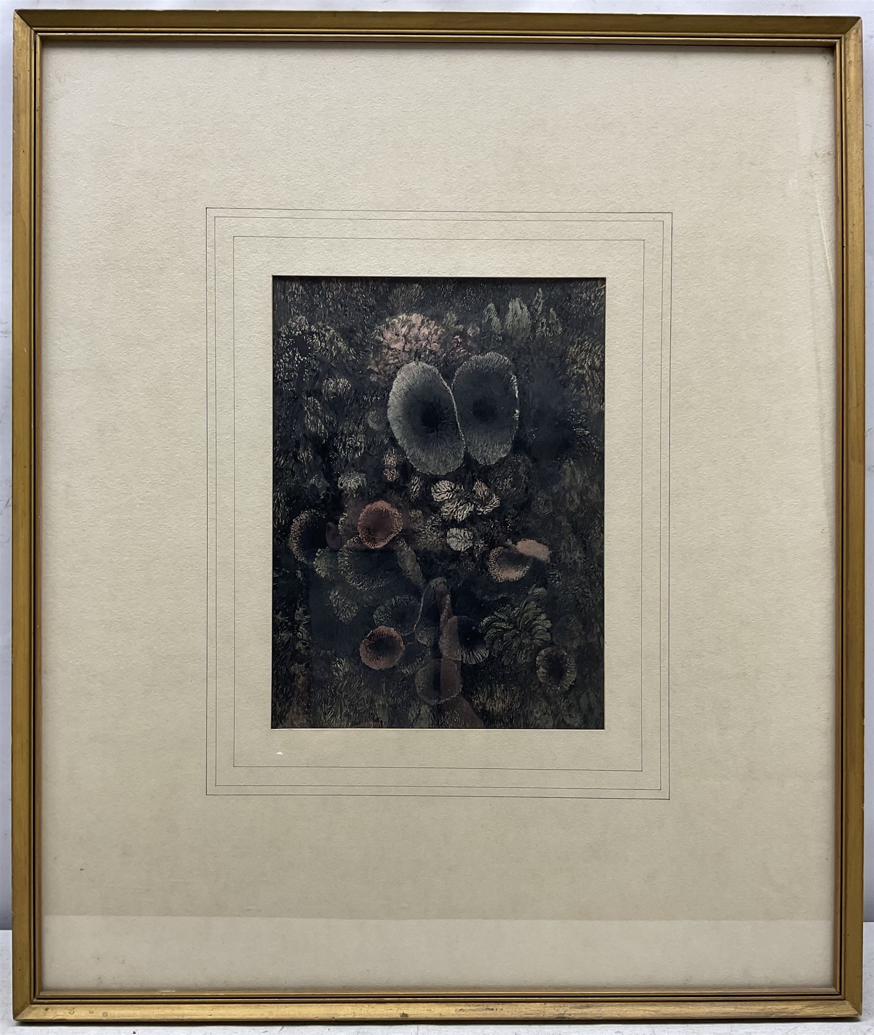 Juvenal Sanso (Spanish/Filipino 1929-): 'Twin Bells', watercolour and ink signed, titled verso 31cm x 23cm 
Provenance: purchased Luz Gallery, Manila 1968, inscribed verso