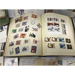 Great British and World stamps including Queen Victoria penny reds on envelopes, first day covers, Australia, Bermuda, Canada, Ceylon, Gibraltar etc, housed in two albums and loose