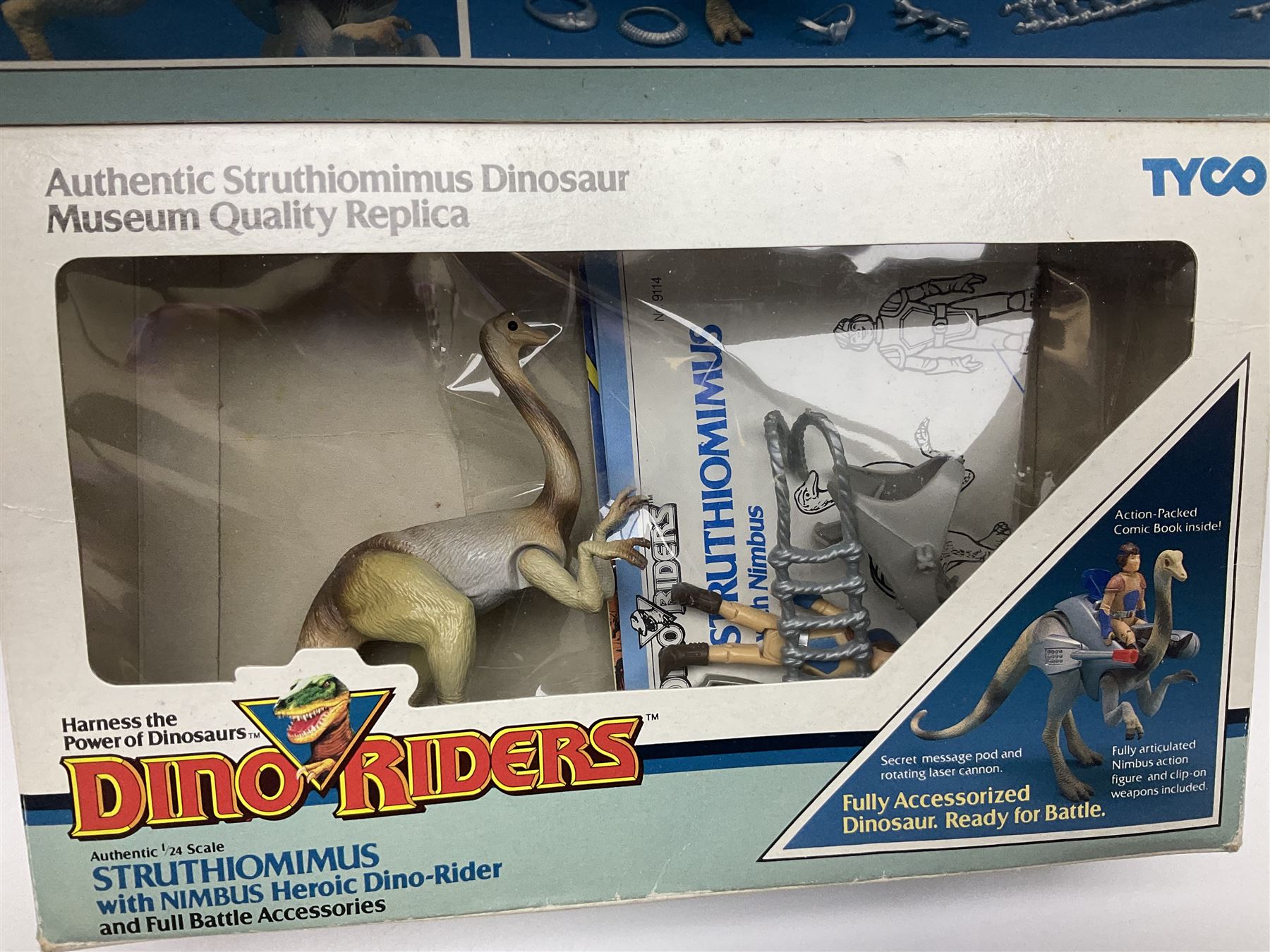 DinoRiders 1980s by Tyco ActionGT, Stegosaurus with Tark and Vega