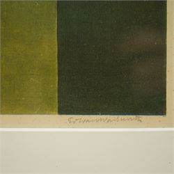 Edward Wadsworth (British 1889-1949): 'Wings Of The Morning', lithograph in colours signed in pencil with blindstamp 39cm x 46cm