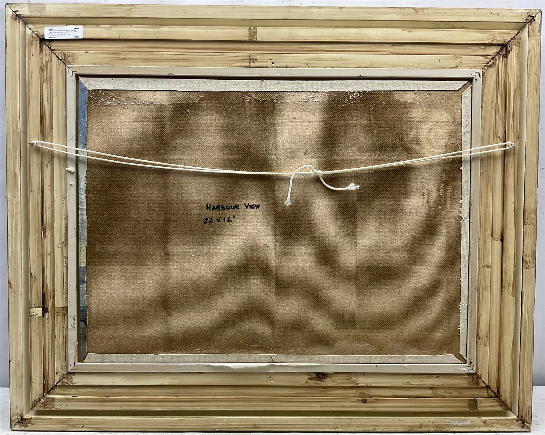 William Burns (British 1923-2010): 'Harbour View', oil on canvas laid on to board signed, titled verso 39cm x 54cm 
Provenance: direct from the artist's family