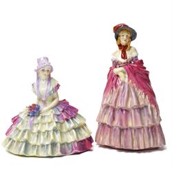 Seven Royal Doulton figures, comprising Chloe HN1470, A Victorian Lady HN727, Tinkle Bell HN1677, Babie HN1679, Lily HN1798, Peggy HN2038, The Rag Doll HN2142 (7)