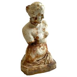 After Alexandros of Antioch - large cast iron figure of Venus de Milo or Aphrodite of Melos, depicting the torso and head