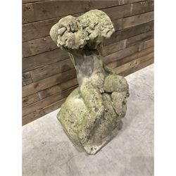 Cast stone garden figure - grape carrier on barrel