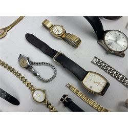 Collection of wristwatches, including Lorus, Accurist, Rotary, etc together with an Ingersoll pocket watch and a Smiths pocket watch