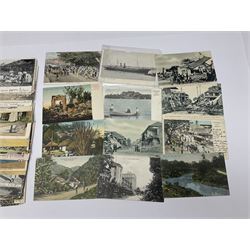 Jamaica postcards and postal history, including topographical, landmarks etc, many being used with stamp and postmark