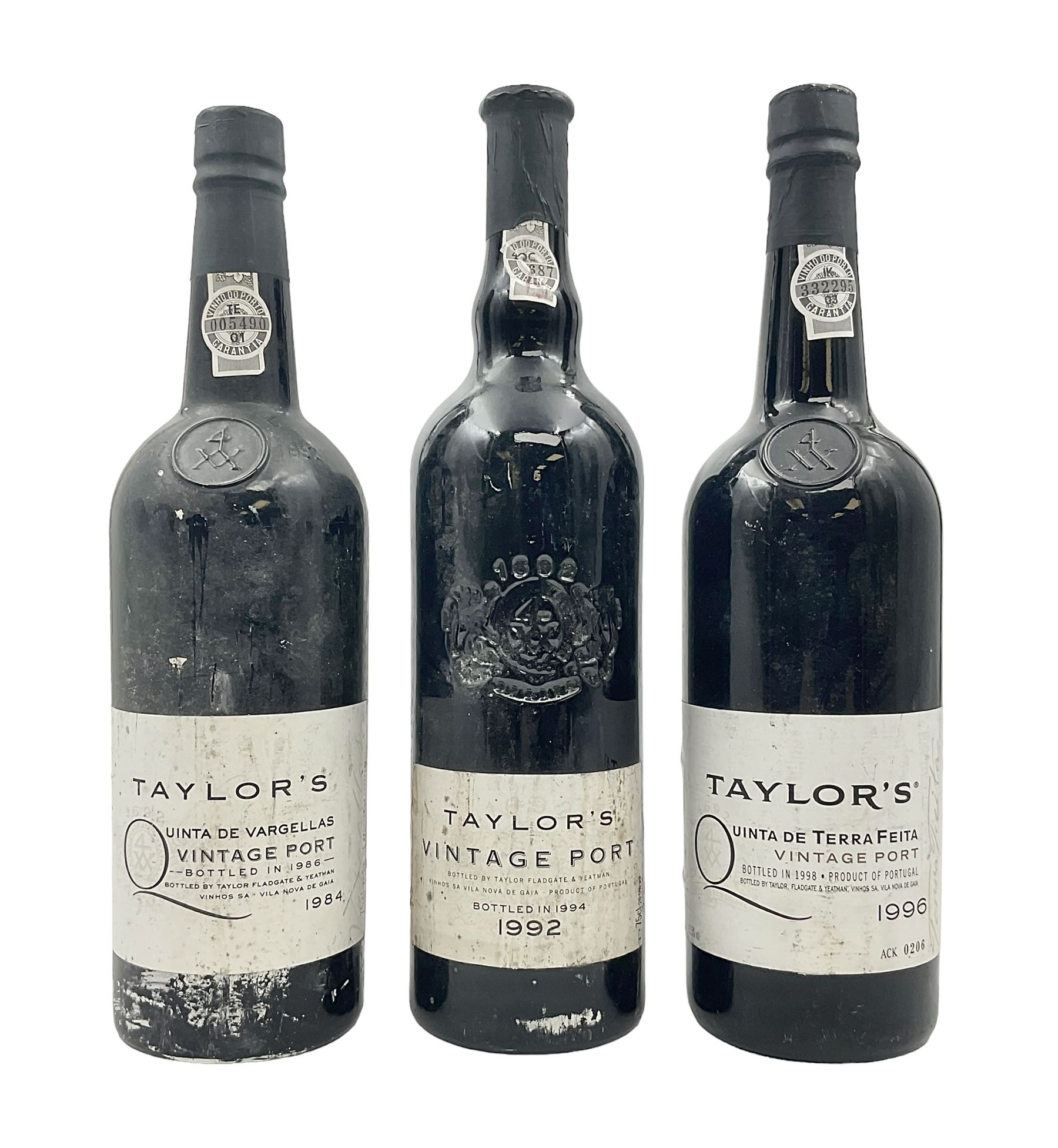 Taylors, 1984, 1992 and 1996, vintage port, 75cl, 20.5% vol (3)