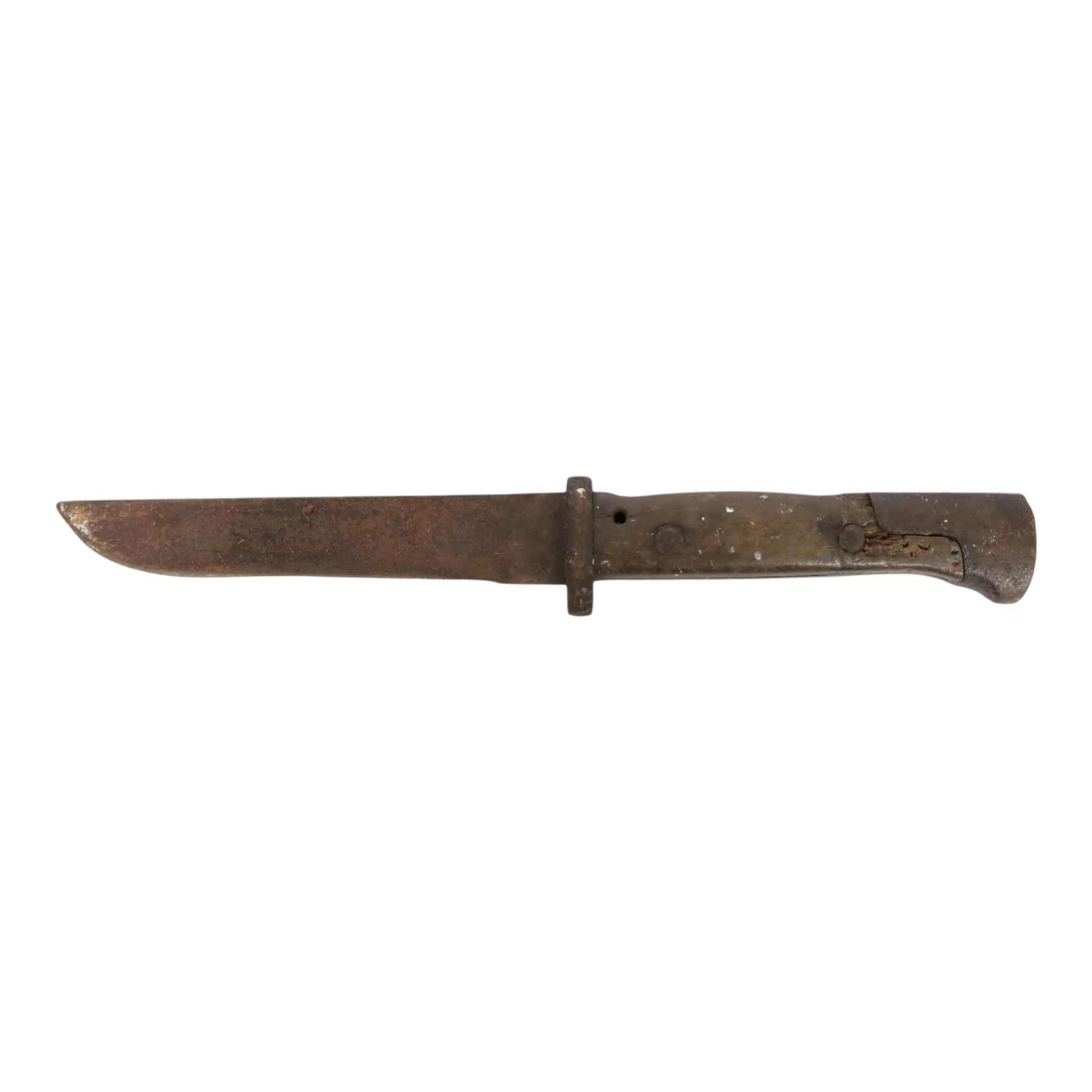 WWI German bayonet/ fighting knife, together with canvas map case, knife L28cm