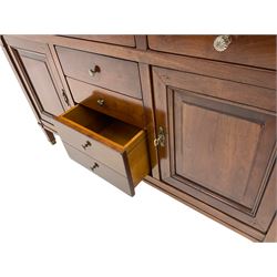 Grange Furniture - cherry wood finish sideboard, moulded rectangular top over six drawers and two panelled cupboards