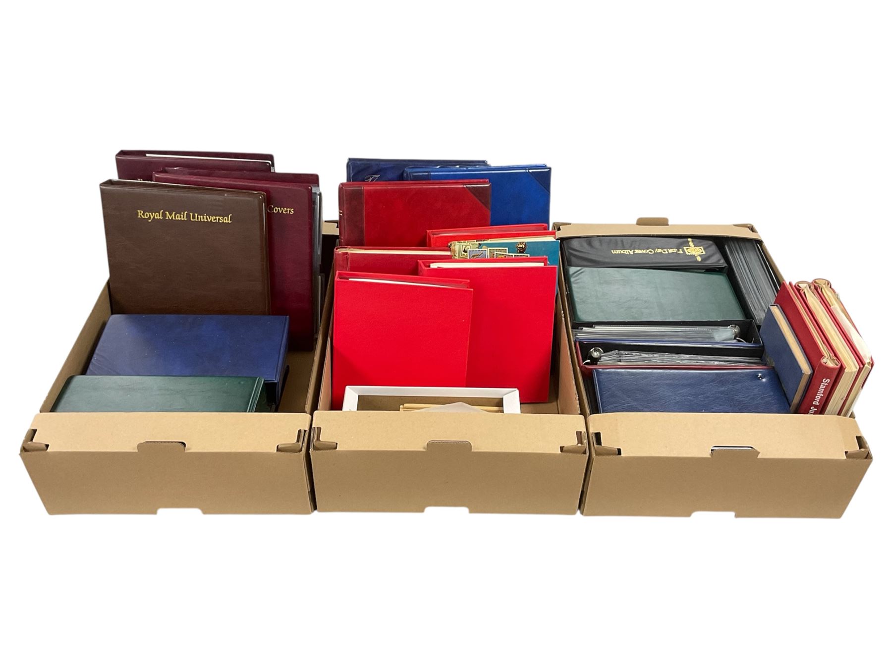 Mainly Great British stamps and first day covers, including some Queen Elizabeth II mint decimal, housed in various folders and stock books, in three boxes