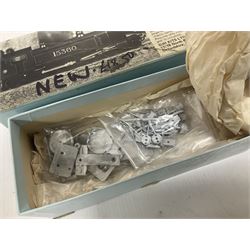 ‘00’ gauge - six model railway locomotive building kits comprising DJH Models CR/LMS/BR Wemyss Bay 4-6-2 Tank 944 Class, Caley Coaches CL4 Caledonian Railway Class 104 0-4-4T and CL2 Caledonian Railway Class 812 & 652 0-6-0 loco and tender, Mallard Models GWR 517 Class 0-4-2T body and chassis kit, Tru-Cast SR Class USA Tank locomotive and Pro-Scale LNWR Coal Tank; in original boxes 