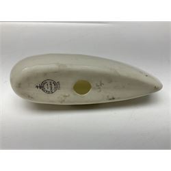 Ten WW1 crested china military models comprising submarine, four ships including Lusitania, four Zeppelins/balloons and an aircraft; various makers including Arcadian China, Swan China, Carlton China, Waterfall, Grafton China etc; various crests including Saint Neots, Great Yarmouth, Tewksbury, Swanage, Simons Town, Hull etc (10)