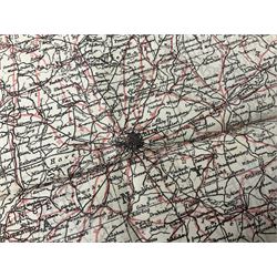 Two WW2 double sided silk escape and evade maps of Europe, comprising: Germany, Belgium, France, Holland, Spain etc,  in canvas envelope stamped Mark II