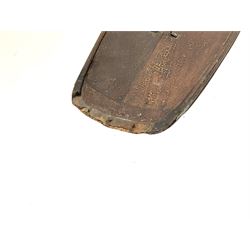 Large Victorian pond yacht, the planked hardwood hull with large lead weighted keel and working rudder, simulated planked deck and single mast with original sails; on later scratch-built wooden stand L117cm H151cm