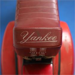1979 Piaggio Vespa 200 Scooter

• Registration: TVY 25T
• Date of first registration: 1979
• Engine: 197cc petrol
• Odometer reading: 9,960 miles
• Colour: Red
• V5C: Present
• Keys: One

A 1979 Piaggio Vespa 200, registered TVY 25T and finished in red. Powered by a 197cc petrol engine, the scooter displays 9,960 miles on its Veglia Borletti odometer, although this mileage has not been independently verified.

The Vespa 200 is one of the larger-capacity models in the classic Vespa range, combining the marque’s distinctive pressed-steel construction with a practical 197cc engine and traditional handlebar gear change.

This example is presented in largely original and unrestored condition, retaining its period bodywork, Piaggio and Vespa badging, original-style controls and Yankee-branded dual seat.

The scooter shows extensive age-related wear throughout, including paint loss, scratches, surface corrosion and deterioration to the bodywork, including a perforation to the inner legshield.

This vehicle forms part of the Estate of the Late John Sills and is offered for sale by the Executors, confirming a genuine reason for sale.