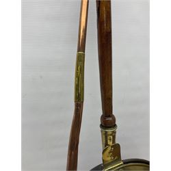 Cased sewing machine, together with bed warmer and copper hunting horn