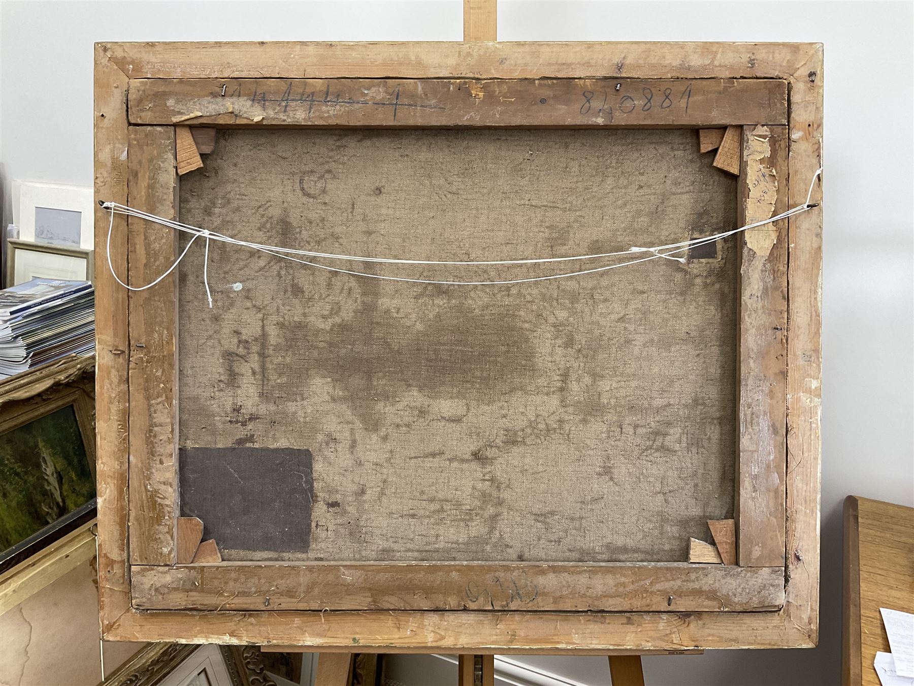 Jeno Karpathy (Hungarian 1870-1950): Waves Breaking on the Coast, oil on canvas signed 63cm x 79cm