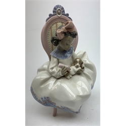 A Lladro figurine, 'Just a little more' Model 5908, together with a further Lladro figurine, 'Who's the fairest' Model 4568. 