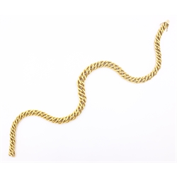  18ct gold heavy necklace, rope twist design hallmarked length 46cm approx 95gm  