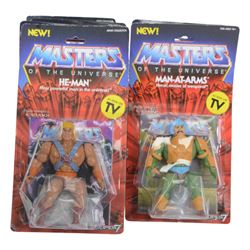 Thirteen Mattel Super7 reissue Masters of The Universe figures, comprising He-Man, Mat-At-Arms, Shadow Weaver, Hordak, Mer-Man, Prince Adam, Trap Jaw, Evil-Lyn, Orko, Skeletor, She-Ra, Beast Man and Teela, all carded