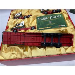 Corgi Eddie Stobart - two limited edition sets; CC99155 'Scania @ Stobart'; and CC86610 'The Eddie Stobart Story'; both boxed (2)
