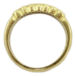  18ct gold seven stone channel set diamond ring, hallmarked  
