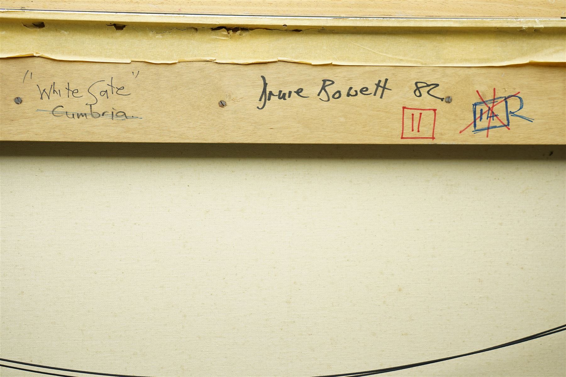 Druie Bowett (British 1924-1998): 'White Sate', oil on canvas signed and dated '82, titled verso 63cm x 91cm
Provenance: consigned by the artist's son