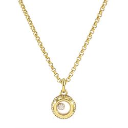 Chopard Miss Happy 18ct gold diamond pendant, Ref. 799012-000, on Chopard 18ct gold necklace, hallmarked