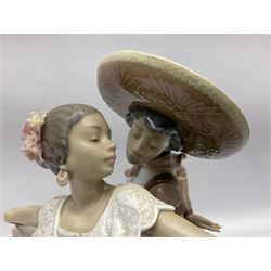 Lladro figure, Mexican Dancer, modelled as a couple dancing, sculpted by Regino Torrijos, with original box, no 5415, year issued 1987, year retired 2004, H32cm