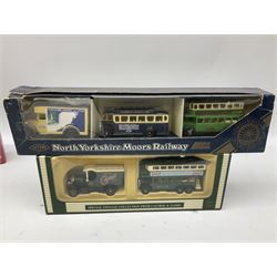 Collection of Diecast model vehicles, including Lledo The Golden Days of the Film Industry limited edition set, Lledo H Samuel boxed vehicle, and other similar examples 