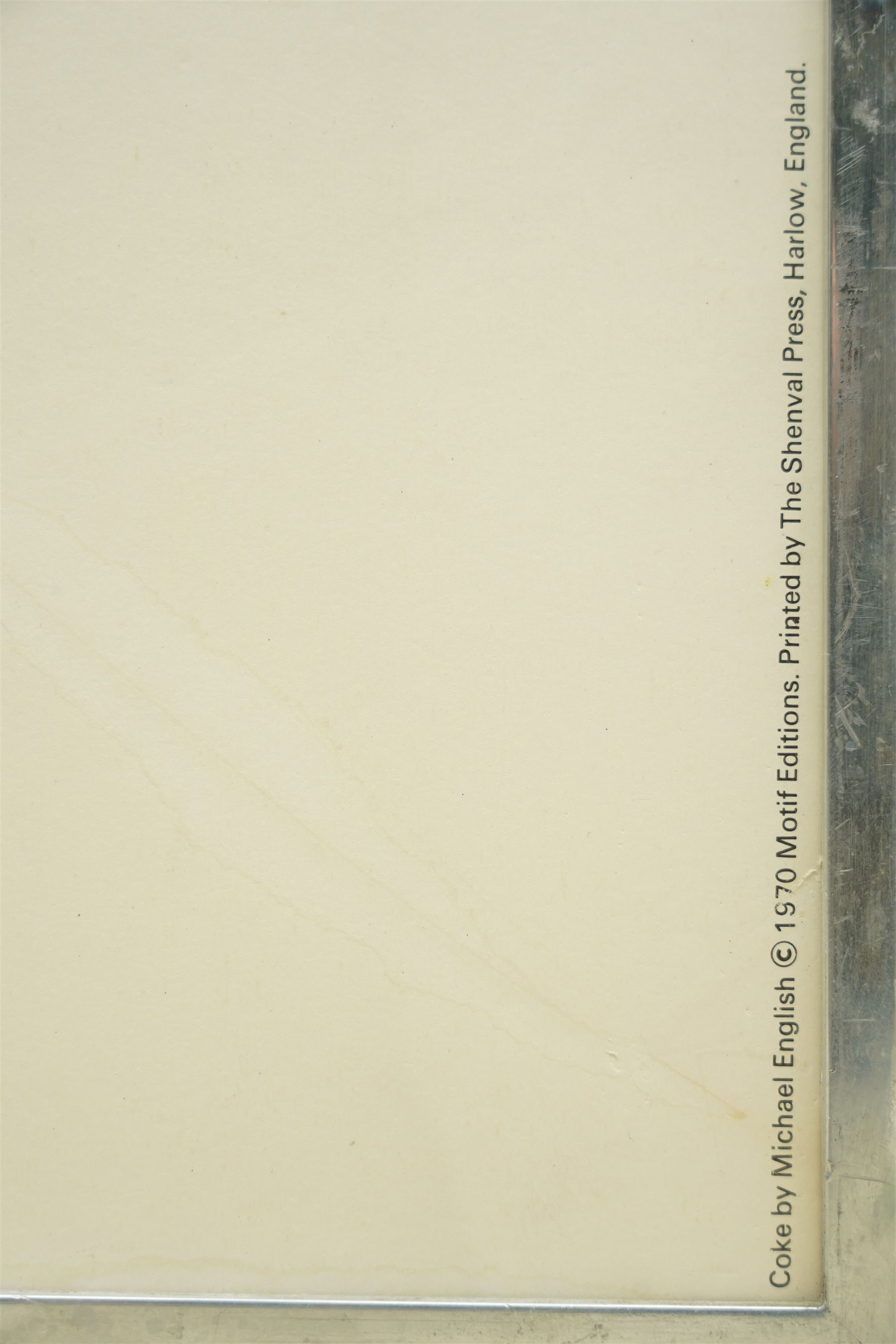 After Michael English (British 1941-2009): Coke Bottle Top Trademark, colour pop-art poster pub. 1970, 89cm x 61cm