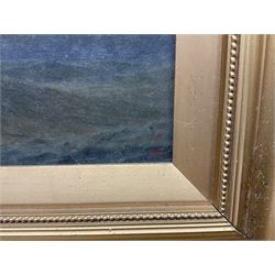 Frederick William Meyer (British 1846-1919): 'Moonrise at Sea', oil on board signed with monogram, titled verso (within the frame) 15cm x 29cm