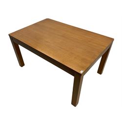 Light oak rectangular dining table, square legs
