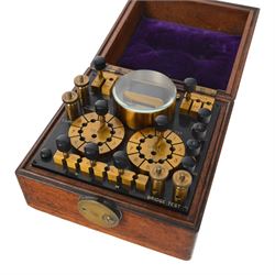 Early 20th century Telegraph Works Line Testing Set, no. 737, stamped Telegraph Works Silv...